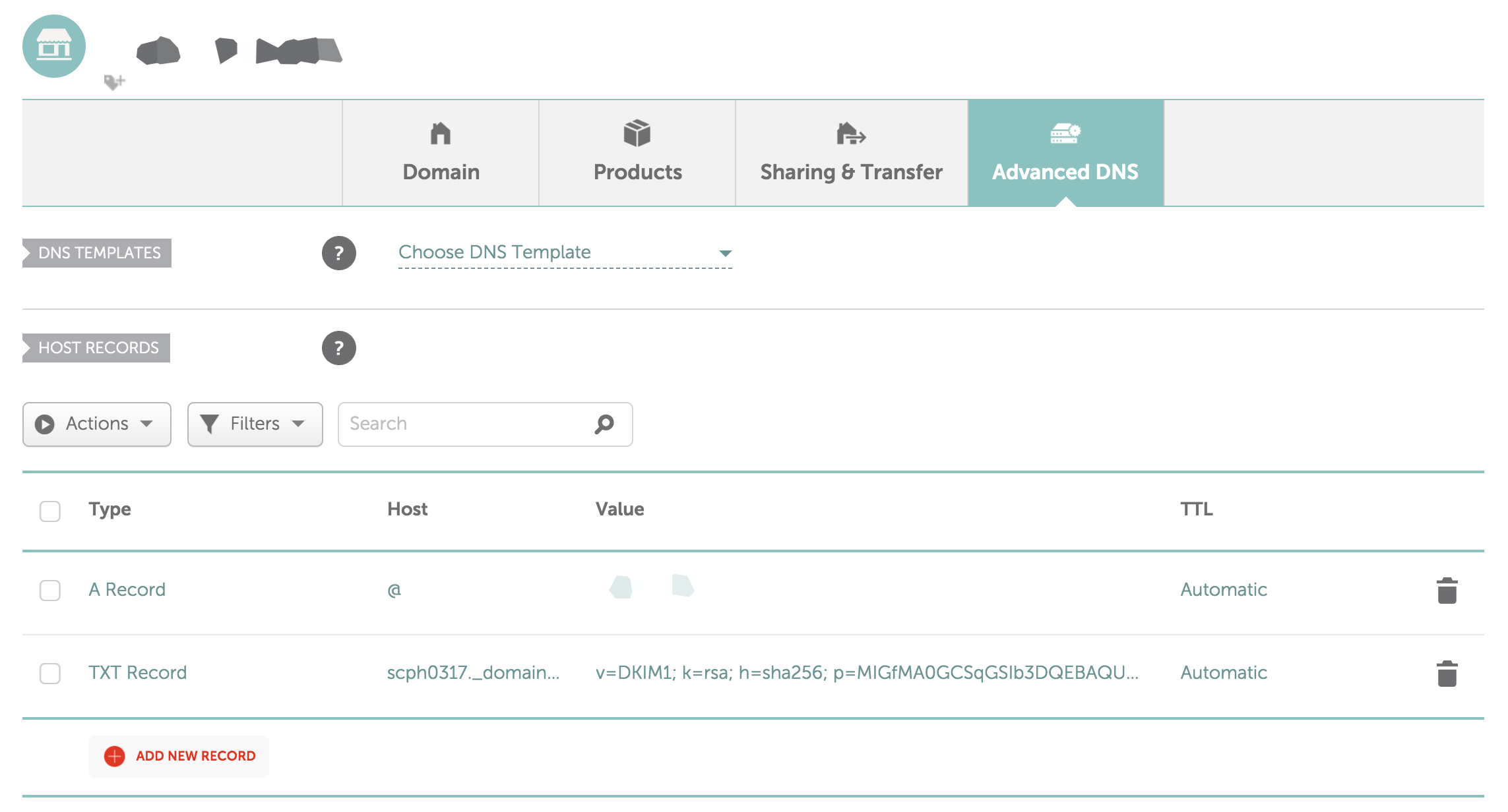 Cloudflare DNS settings showing A record configuration with wildcard host and server IP